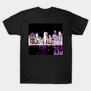 Futuristic City at Night T-Shirt